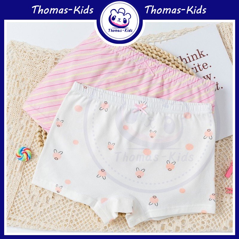 Set 2 quần lót Boxer vải Cotton cho bé gái 15-50kg