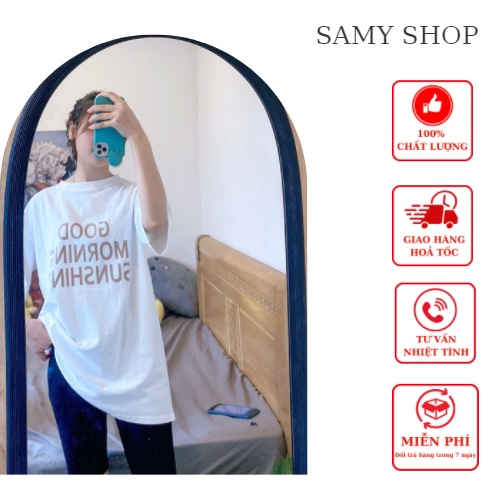 Áo phông thun nam nữ, áo thun form rộng chất cotton good morning GIÁ TỐT