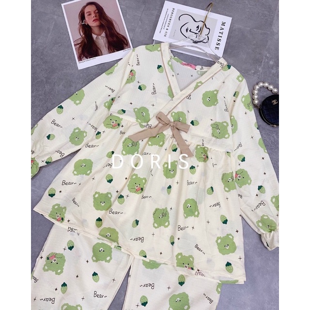 Pijama bầu -đồ bộ bầu trước và sau sinh vạt chéo. Chất Liệu Xô Đũi Cao Cấp Mặc Hè Cực Mát