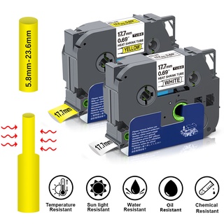  Băng Keo Dán Ống Co Nhiệt 5.8mm-23.6mm HSe211 HSe221 HSe-231 HSe251 HSe611 HSe621 HSe631 HSe-651 Cho Brother P-Touch PT-E550WVP E550WVP E500VP 