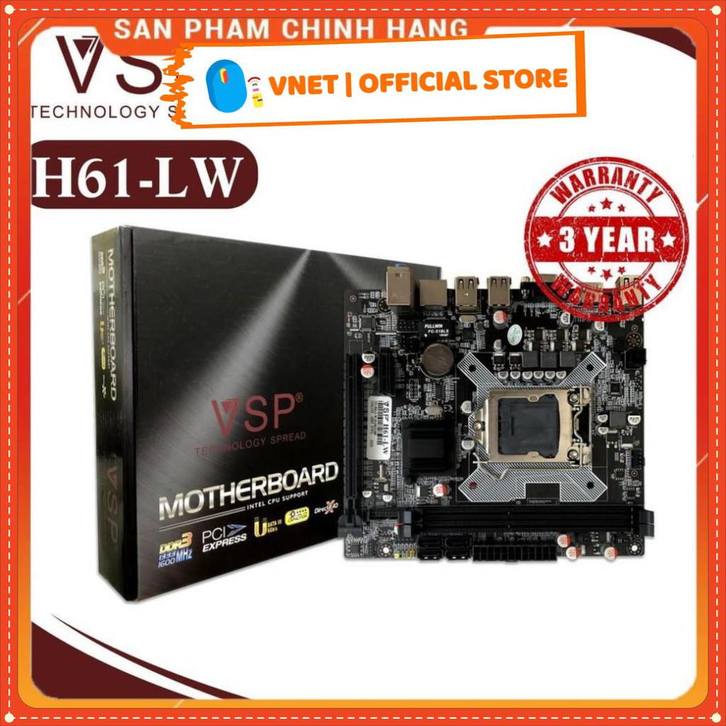 [Chính Hãng] Bo Mạch Chính Main VSP H61-LW Chính Hãng