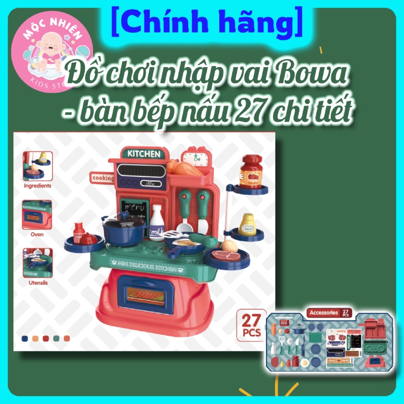 Đồ chơi nhập vai Bowa 8056 - Bàn nhà bếp 27 chi tiết dành cho bé gái, bé trai