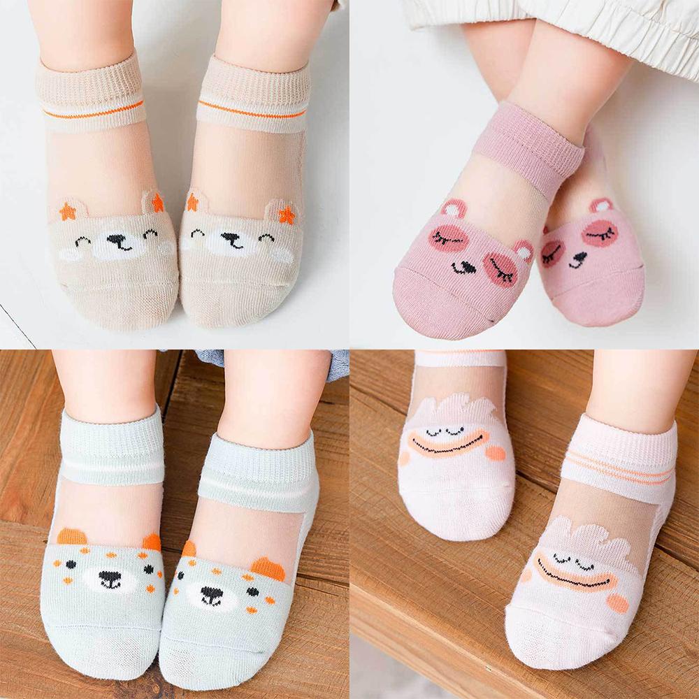 Set 5 Đôi Vớ Cotton Mùa Hè Dễ Thương Cho Bé Sơ Sinh 0-3 Tuổi
