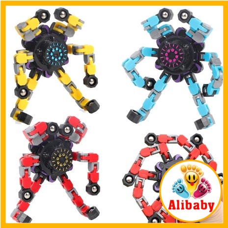 Con quay đồ chơi đầu ngón tay cơ khí dạng chuỗi biến hình , con quay hồi chuyển giải nén spinner E768