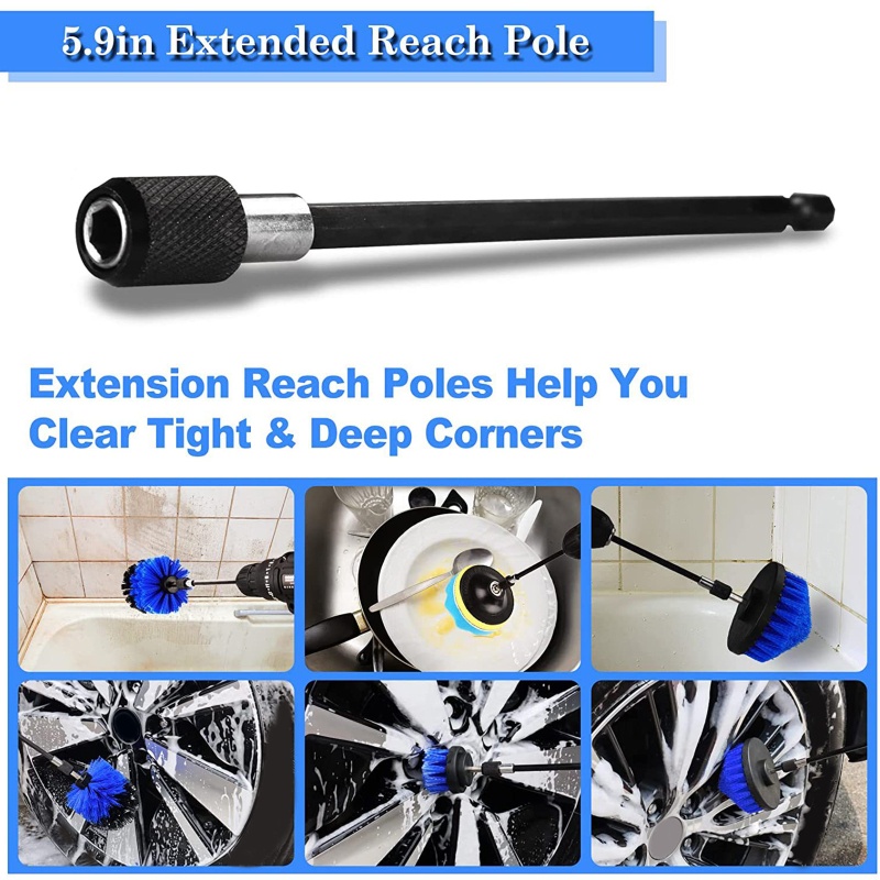 Set 24 Cọ Vệ Sinh Bánh Xe Hơi Có Chi Tiết Gắn Máy Khoan