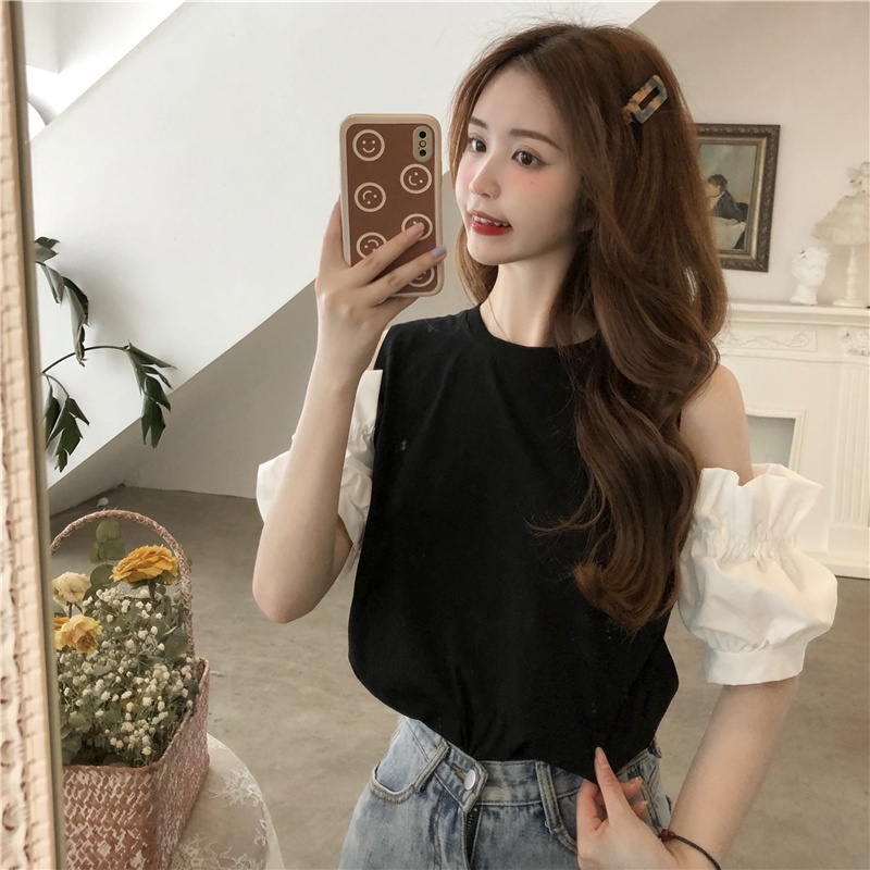 Áo Thun Tay Phồng Cổ Tròn Thời Trang Hàn Quốc