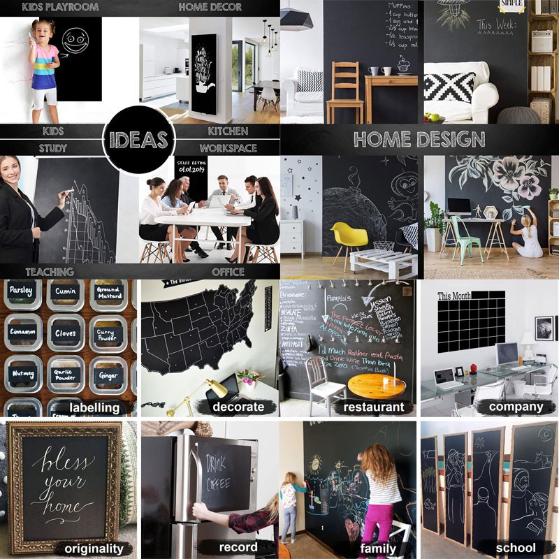 Giấy Dán Tường Dạng Bảng Đen Viết Phấn Tiện Dụng | BigBuy360 - bigbuy360.vn