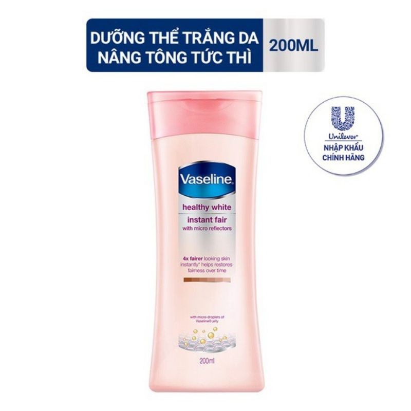 SỮA DƯỠNG THỂ SÁNG DA TỨC THÌ VASELINE HEALTHY WHITE INSTANT FAIR