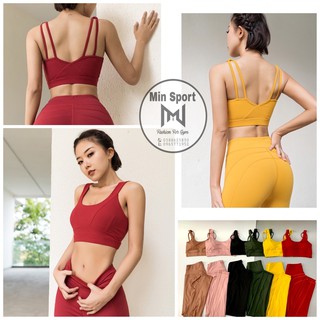 SET TẬP GYM - YOGA NỮ, BỘ QUẦN ÁO BRA THỂ THAO NỮ - BỘ TẬP VẢI THUN DÂY ĐÔI LƯNG V