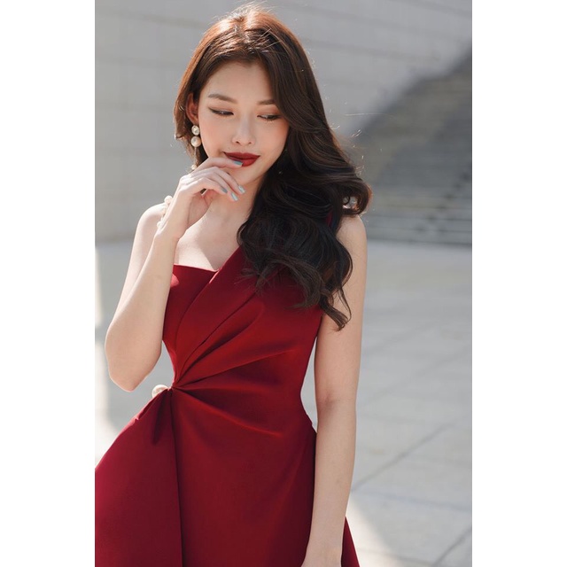 LAYLA'S DRESS BY CHAMS- Đầm Xoè Một Dây Nhún Eo Ngọc