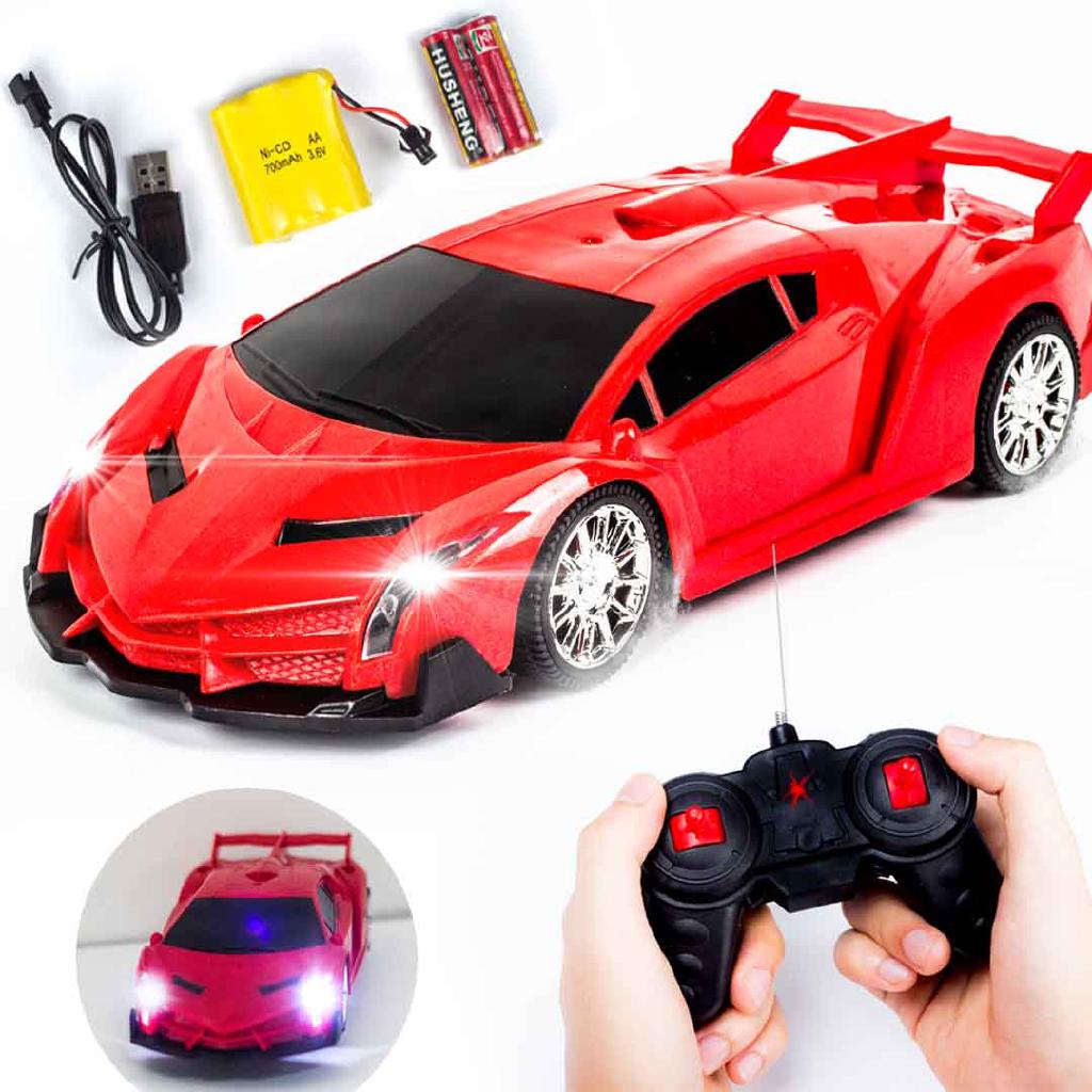 Children’s toy car charging remote control racing with lighting boy