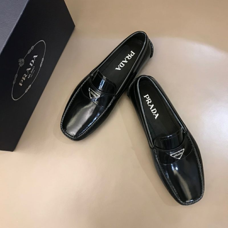 Giày lười nam da bóng Prada năng động, da bò nhập khẩu