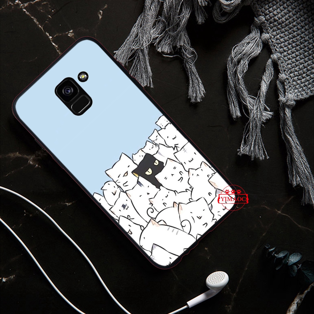 Samsung A3 A5 A6 Plus A7 A8 A9 2016 2017 2018 A20E Soft case Funny cat