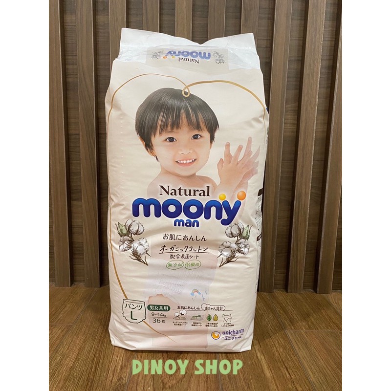 Tã bỉm MOONY NATURAL Nội Địa Nhật dán/quần NB63/S58/M46/L36/XL32