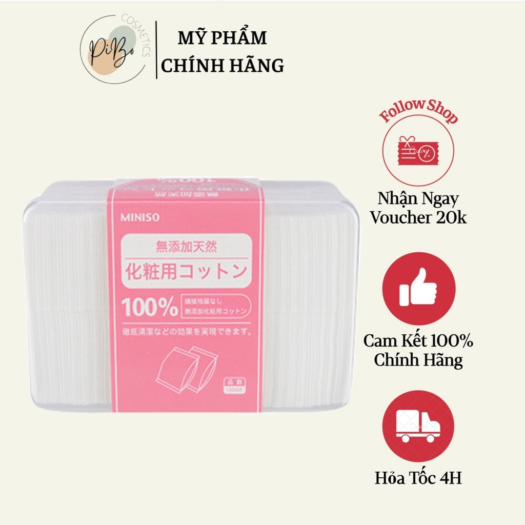 BÔNG TẨY TRANG MINISO HỘP 1000 MIẾNG