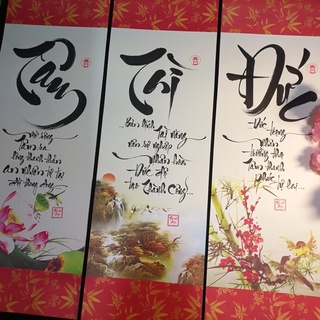 Combo 3 bức tranh chữ thư pháp