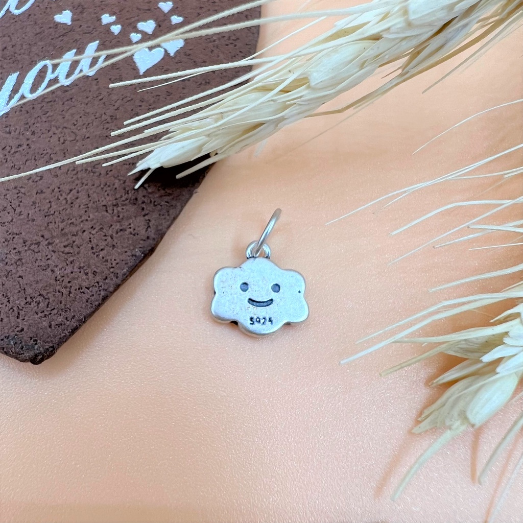 Charm móc treo hình mây đang cười bạc thái - Charm Bạc 925 - Mã CA772