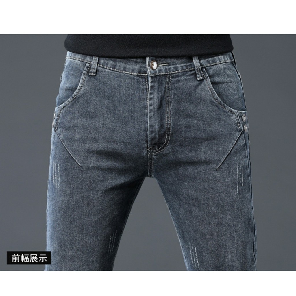 Quần Jeans nam co giãn slim fit phong cách Hàn Quốc