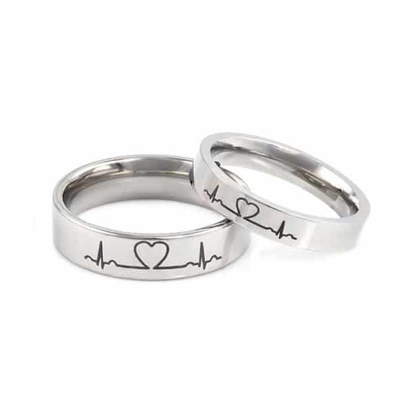 Nhẫn đôi nhịp tim nam nữ