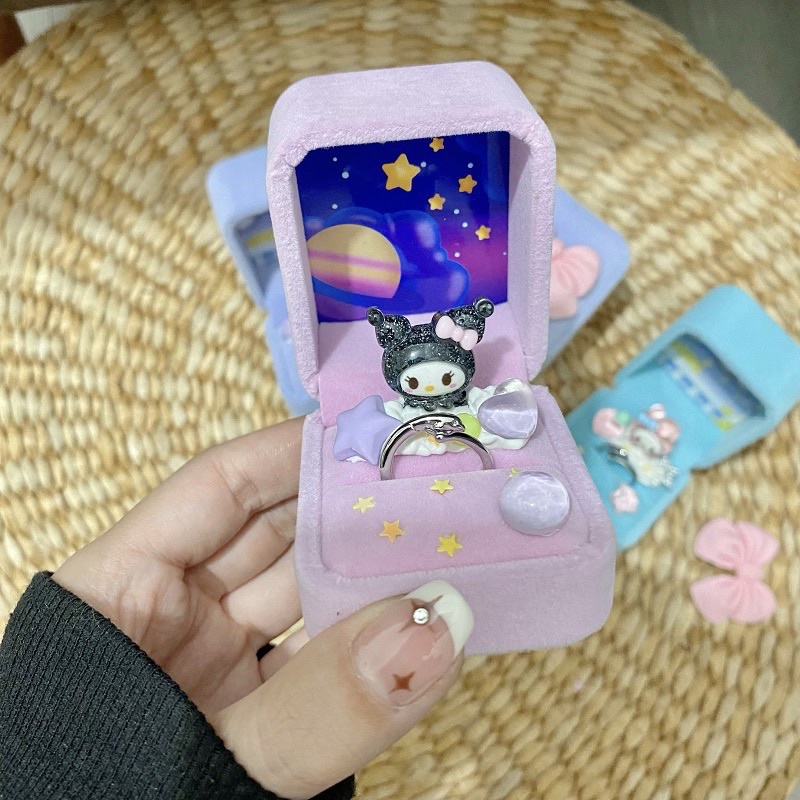 Bộ nguyên liệu làm hộp nhẫn hoạt hình My Melody Kuromi dễ thương làm quà tặng