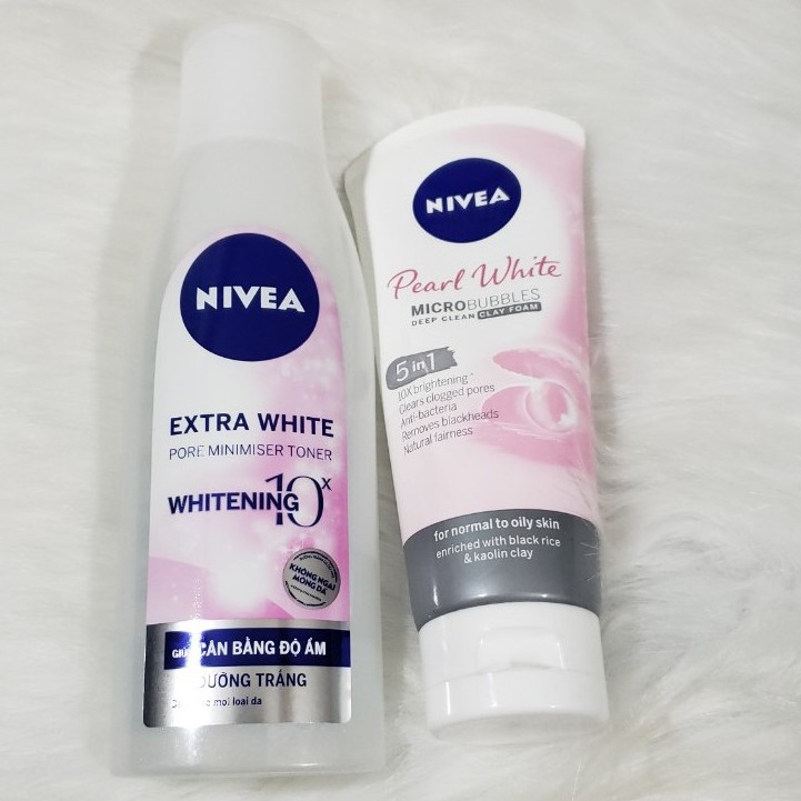 Combo sữa rữa mặt và nước hoa hồng Nivea (SRM 100g- NHH 200ml )