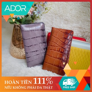 [ QUÀ TẶNG Ý NGHĨA - GIAO NGAY HCM] VÍ DÀI DA THẬT KIỂU UNISEX HIỆN ĐẠI - THƯƠNG HIỆU ADOR BẢO HÀNH 1 NĂM