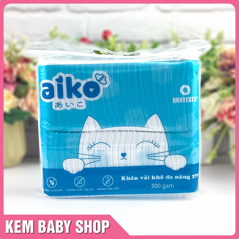 Khăn vải khô đa năng Aiko cho bé (270 tờ)