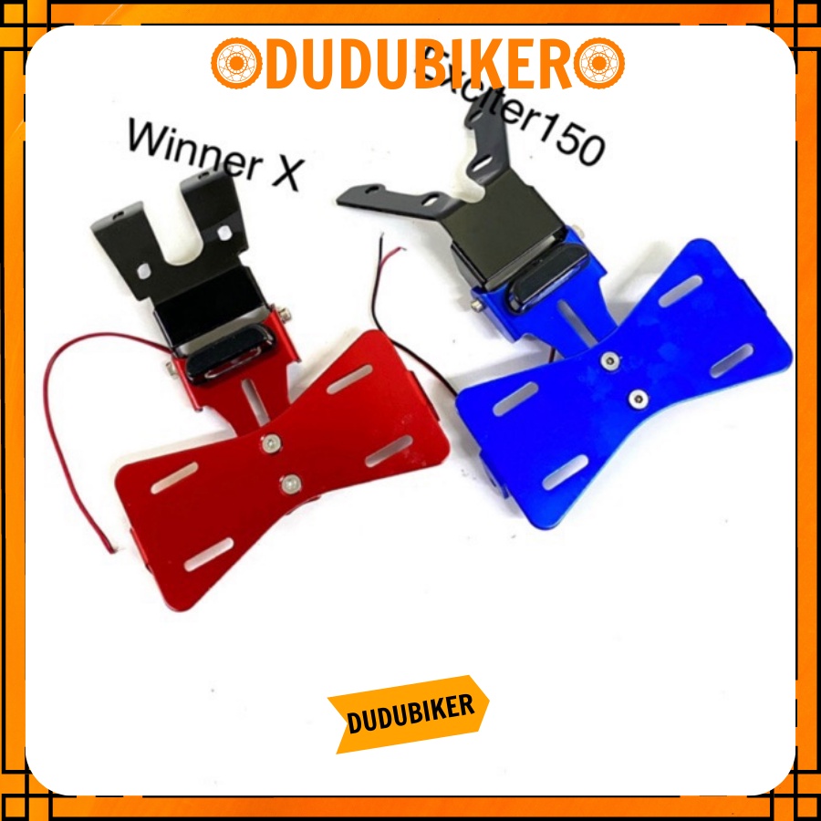 Pát gắn biển số 2 chiều cao cấp dành cho xe Exciter, Winner nhôm CNC cao cấp kèm đèn chiếu biển số chắc chắn bền đẹp