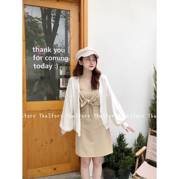 [STR] [ẢNH THẬT SHOP CHỤP] Áo cardigan trơn len mịn tay phồng A1524