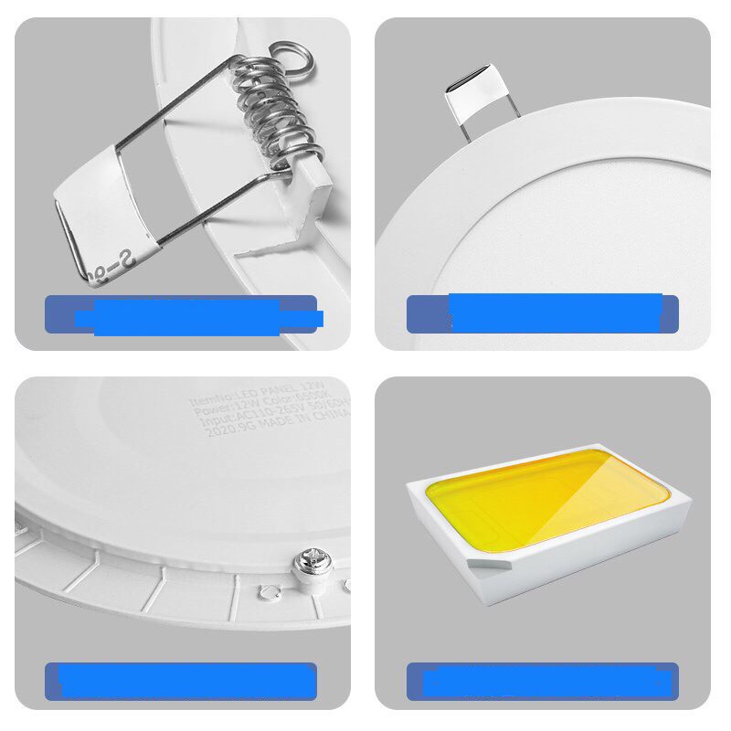 Led âm trần tròn 12w gắn trần nhà, đèn led downlight panel