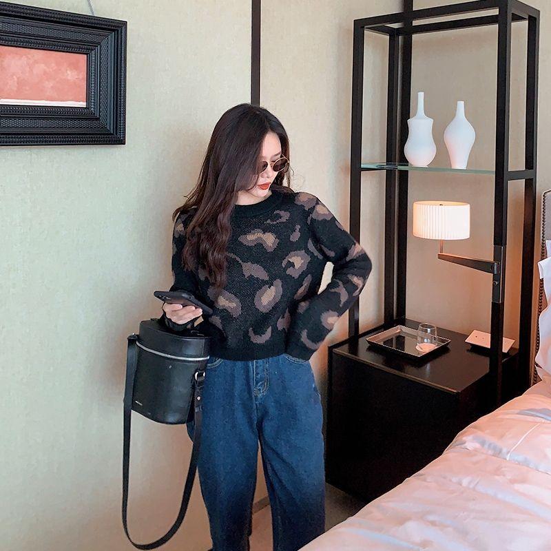 Áo Sweater Xiaozhainv Tay Dài In Họa Tiết Da Báo Phong Cách Hàn Quốc Xinh Xắn Dành Cho Nữ | BigBuy360 - bigbuy360.vn