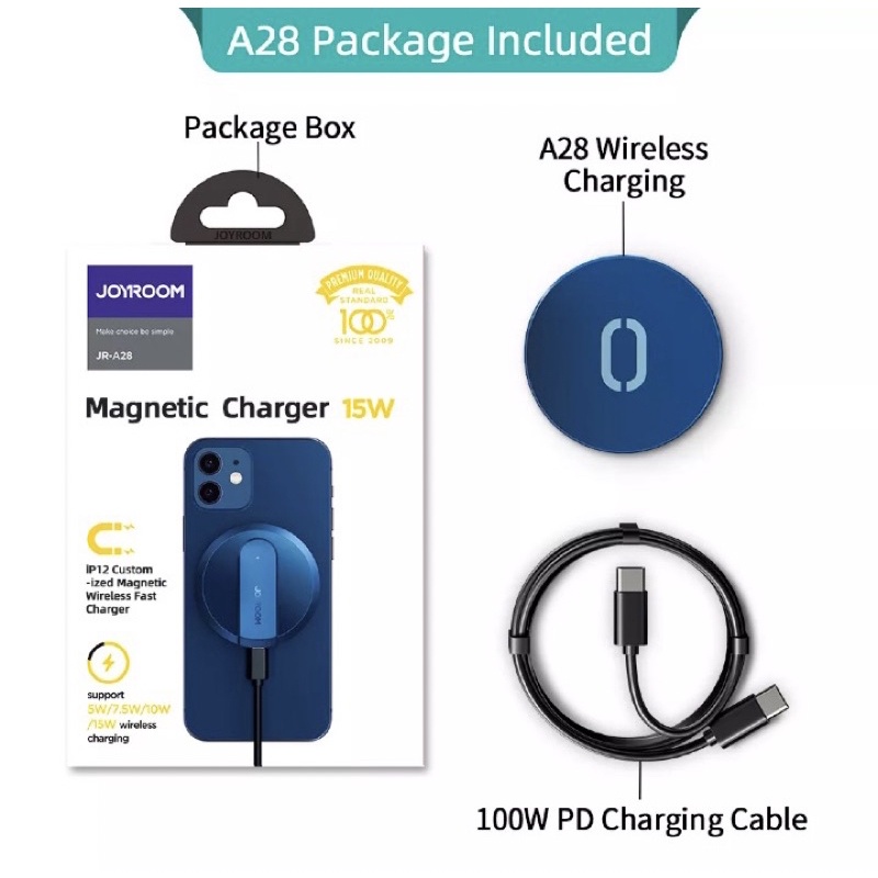 Đế Sạc Nhanh Siêu Mỏng Joyroom 15W, Sạc Không Dây Nam Châm  Cho 12 13 Huawei