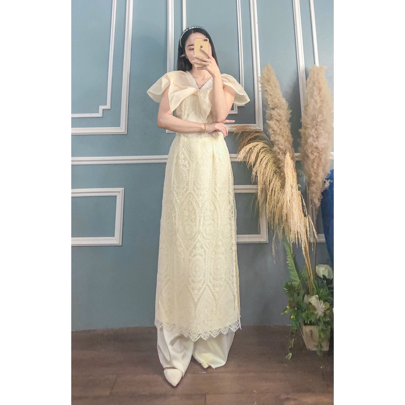 ÁO DÀI REN NƠ CÓ QUẦN