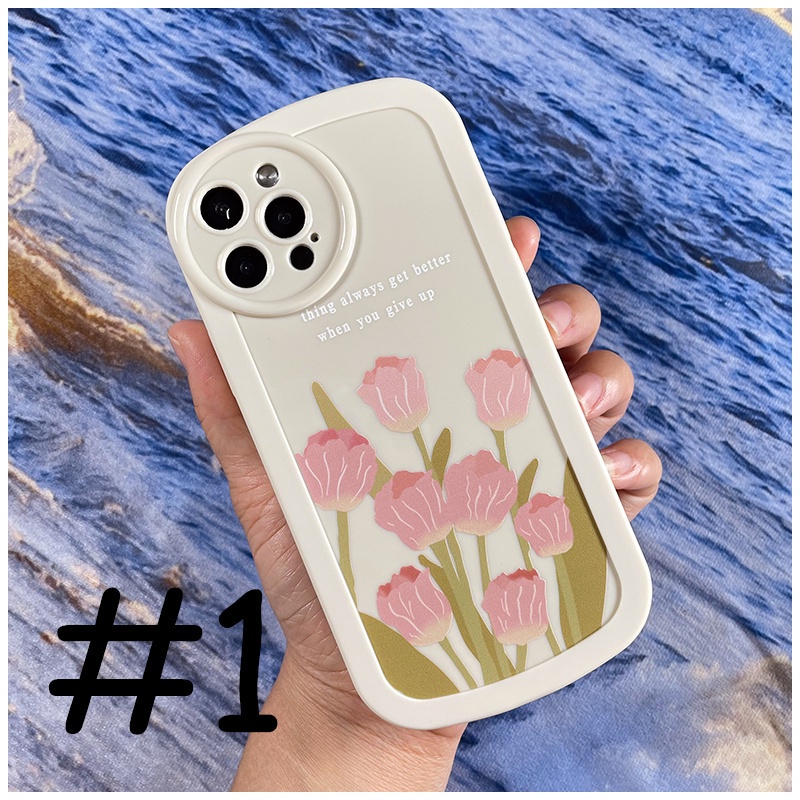 FOR OPPO A17K A57 A77S A39 A37 RENO 7 8 REALME C55 6 PRO 7i 9i C35 C31 C25 C21Y C20 C17 C15 C12 C11  Rose oval soft case