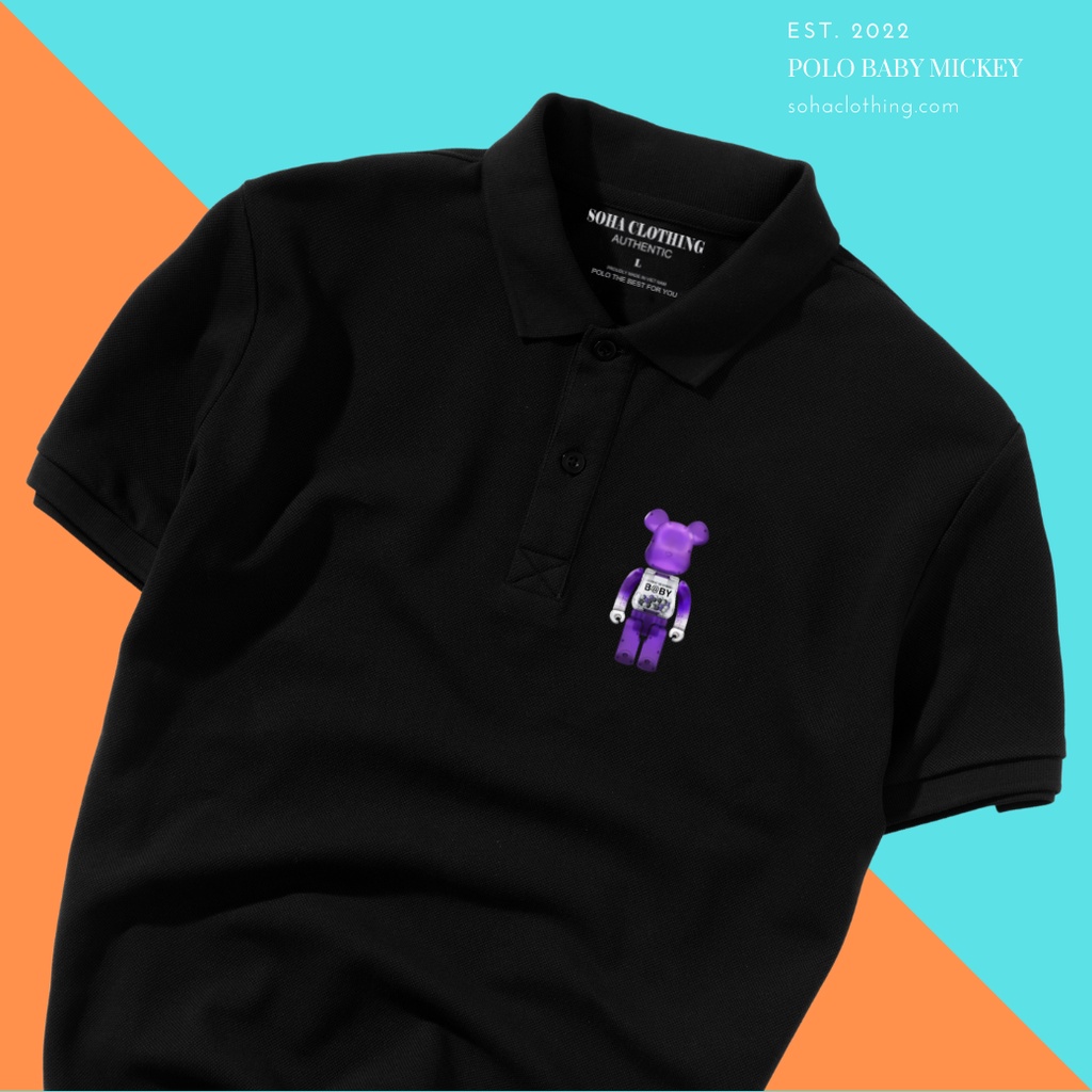 Áo Thun Polo Nam Basic cổ bẻ vải Cá Sấu chuẩn form,hình in sắc nét, BABY MICKEY-SoHa Clothing