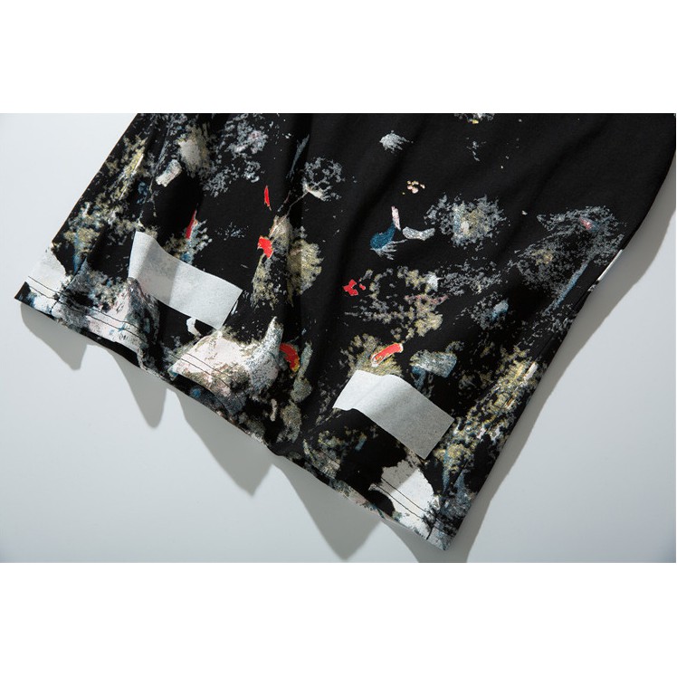 Off white Áo thun nam nữ ngắn tay cổ tròn mới