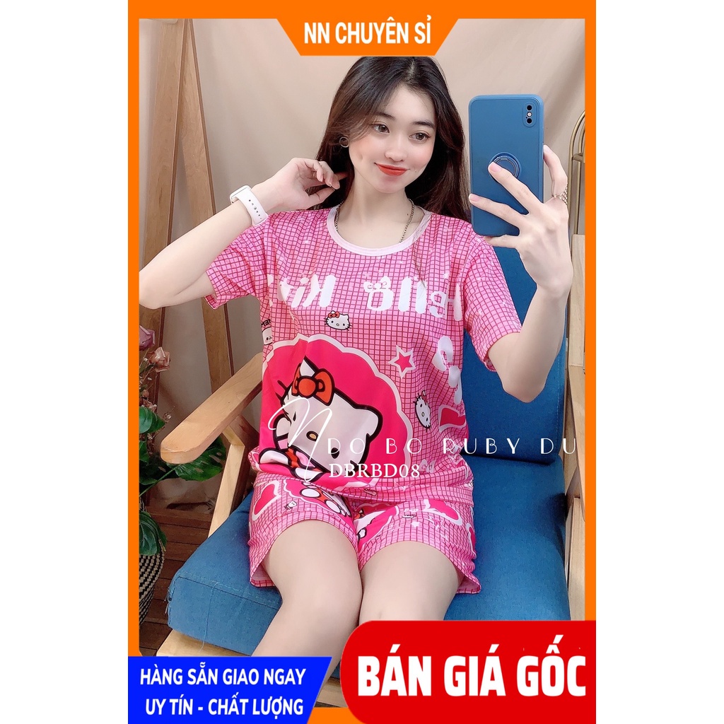 Đồ bộ kitty cho bé gái từ 5kg đến 60kg in hình hello kitty bò sữa dễ thương ❤ Đồ bộ nữ mặc nhà DBRBD SIZE 4 ĐẾN L