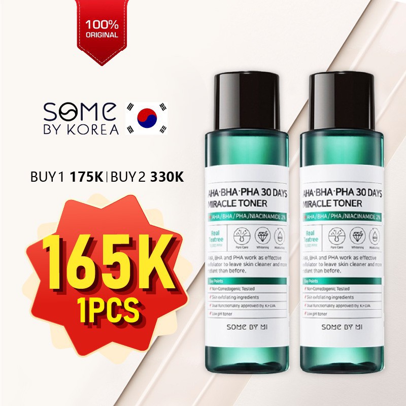 [CHÍNH HÃNG] Nước Hoa Hồng Giảm Mụn Some By Mi AHA-BHA-PHA 30 Days Miracle Toner Some By Me 150ml