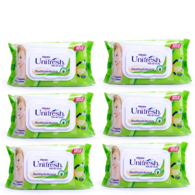 Khăn Ướt Unifresh Không Mùi 80 Tờ, 100 Tờ - Khăn Ướt Trẻ Em