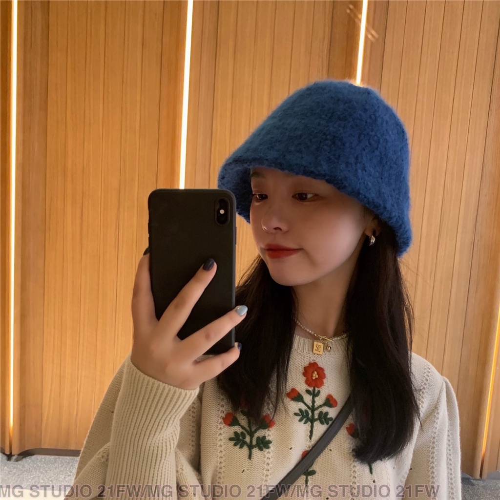 Mũ tai bèo vải len mềm phong cách Nhật Bản cho nữ