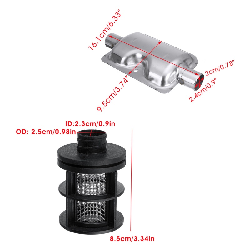 Bộ Ống Xả Khí Bốn Mảnh 25mm Cho Xe Hơi
