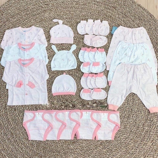 [ẢNH THẬT] Bộ sơ sinh Miomio cài giữa mềm mịn cho bé