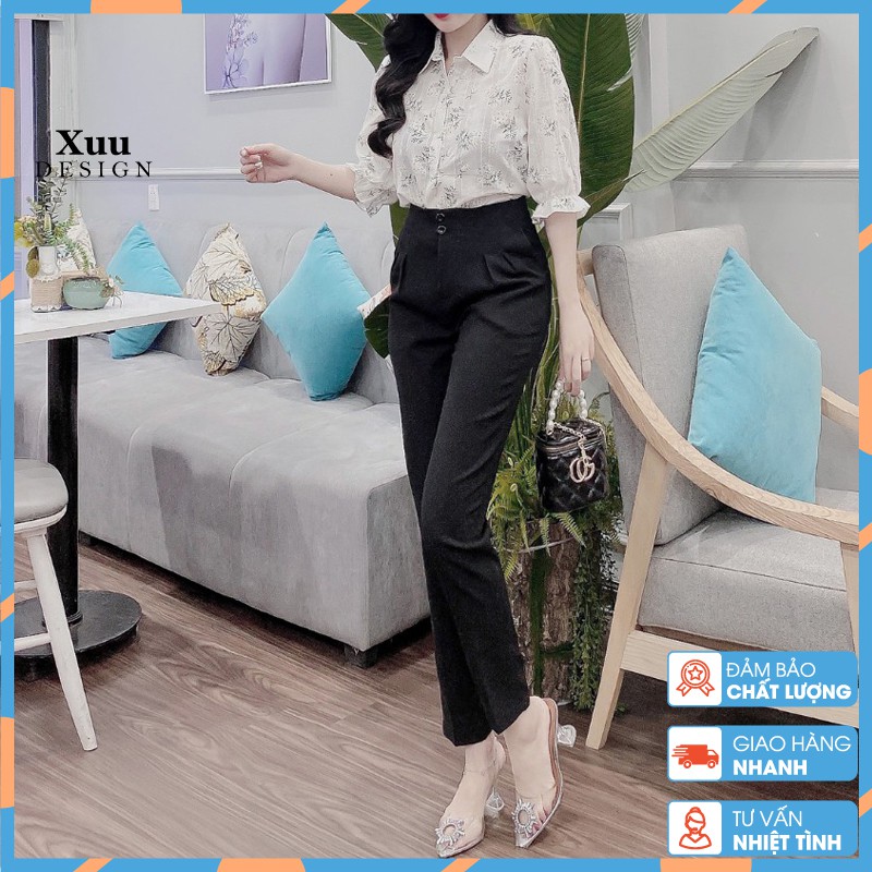 Quần baggy nữ công sở Xuu Design, Quần công sở nữ cạp cao chất tuyết mưa QA04