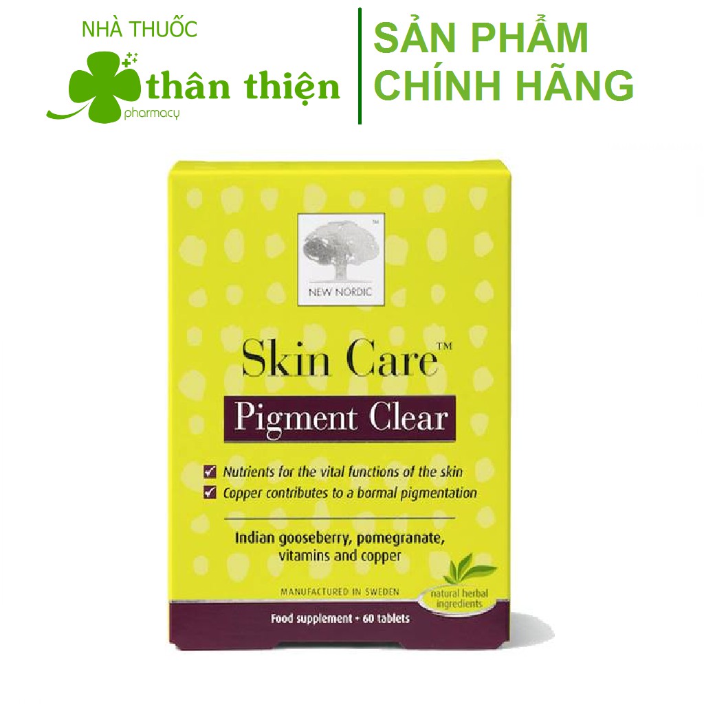 {NHẬP} Skin Care Pigment Clear New Nordic – Hỗ trợ Giảm Thâm Nám, tàn nhang, giúp da trắng sáng, đều màu (60 Viên)