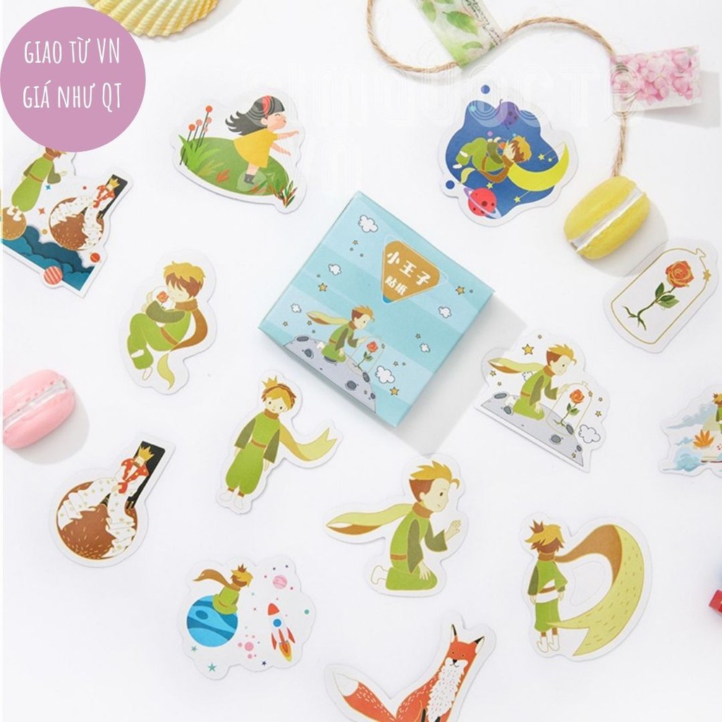 Hộp 45 nhãn dán hoạt hình đáng yêu dùng trang trí sổ tay DIY Box Sticker ST96