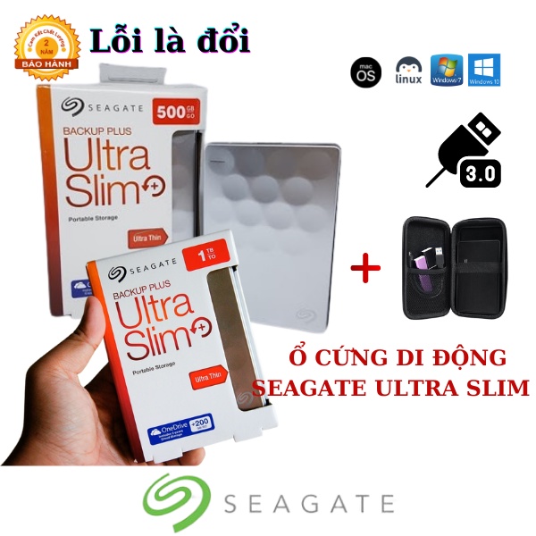 Ổ Cứng Di Động 1TB 3.0 Ultra Slim 2.5 - Bảo hành 24 tháng 1 đổi 1 - Tặng túi chống sốc
