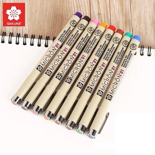 BỘ BÚT LINE MÀU ĐI NÉT CHUYÊN NGHIỆP SAKURA PIGMA MICRON (CHỌN SIZE)