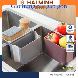 Giỏ Lọc Rác, Khay Đựng Rác, Đồ Ăn - Thức Ăn Thừa Treo Bồn Rửa Bát, Rửa Chén Bằng Nhựa Gấp Gọn Tiện Lợi
