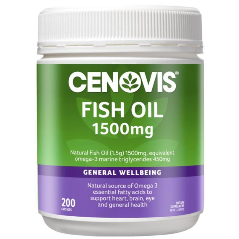 Chính hãng từ Úc Cenovis Fish Oil [date 10/2022] 200 viên dầu cá hỗ trợ tim mạch trí não phòng ngừa xơ vữa đột quỵ