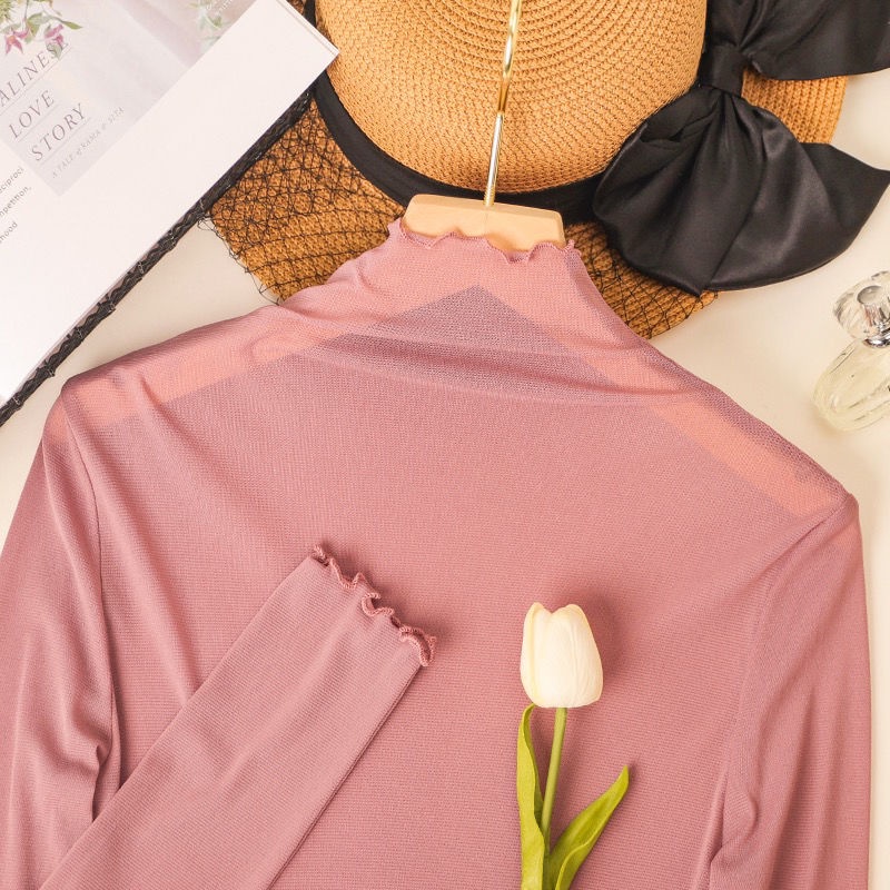 Đen Áo Lưới Xuyên Thấu Cổ Cao Phong Cách Phương Tây Dành Cho Nữ | BigBuy360 - bigbuy360.vn